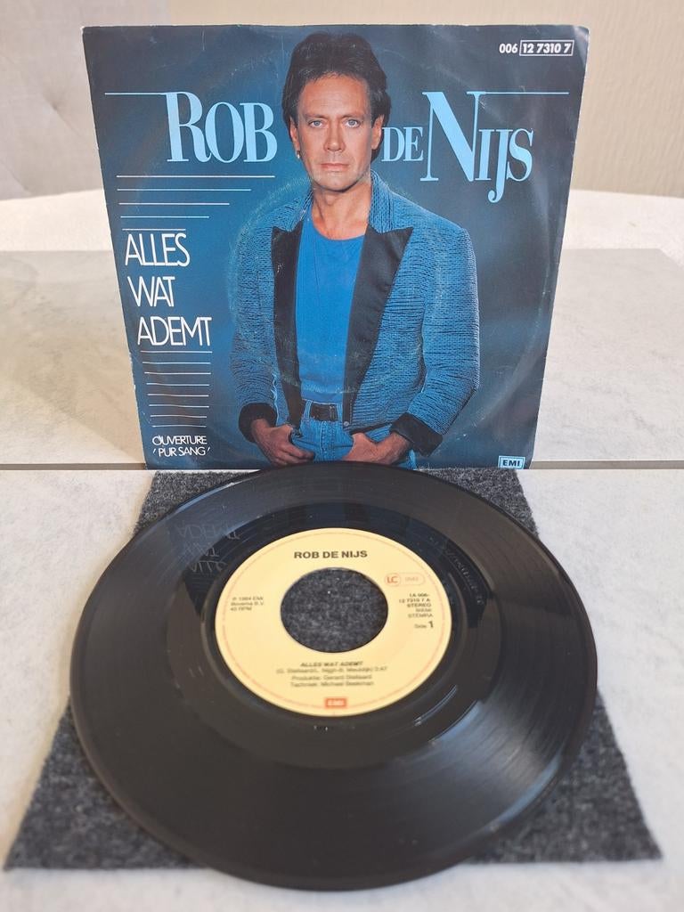 Single van  ROB  DE  NIJS  // ALLES  WAT  ADEMT ...uit 1984, Cd's en Dvd's, Vinyl | Nederlandstalig, Ophalen of Verzenden, Gebruikt