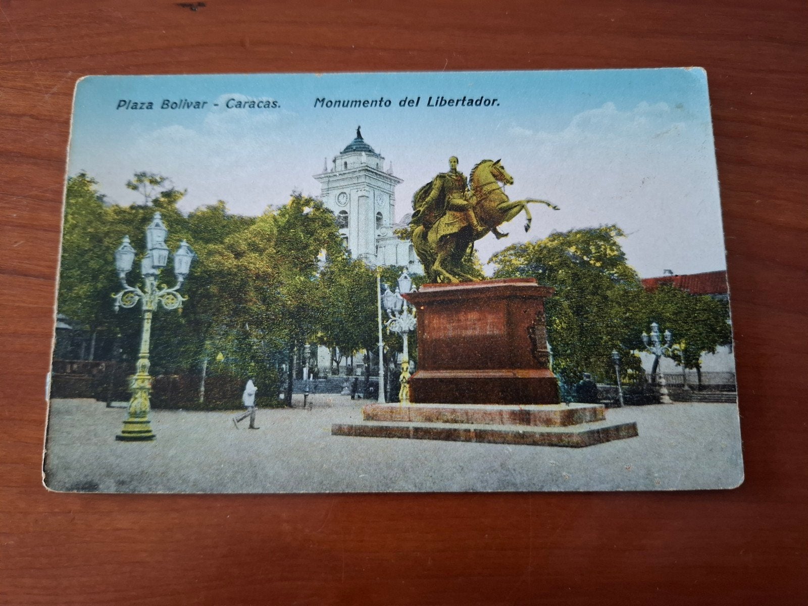 Oude ansichtkaart Plaza Bolívar - Caracas, Venezuela, Ophalen of Verzenden, Voor 1920, Ongelopen, Buiten Europa