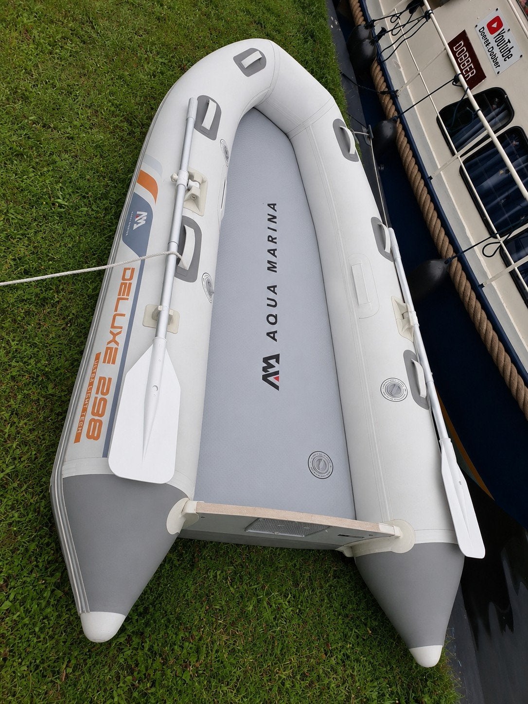 Complete set: Rubberboot Aqua Marina 290 zie advertentie, Ophalen, Gebruikt, Elektrisch, Inclusief motor