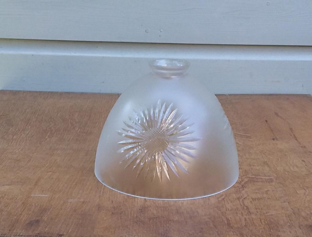 Glazen lampenkap voor hanglamp, Huis en Inrichting, Lampen | Lampenkappen, Gebruikt, Minder dan 25 cm, Rond, Overige kleuren, Ophalen of Verzenden
