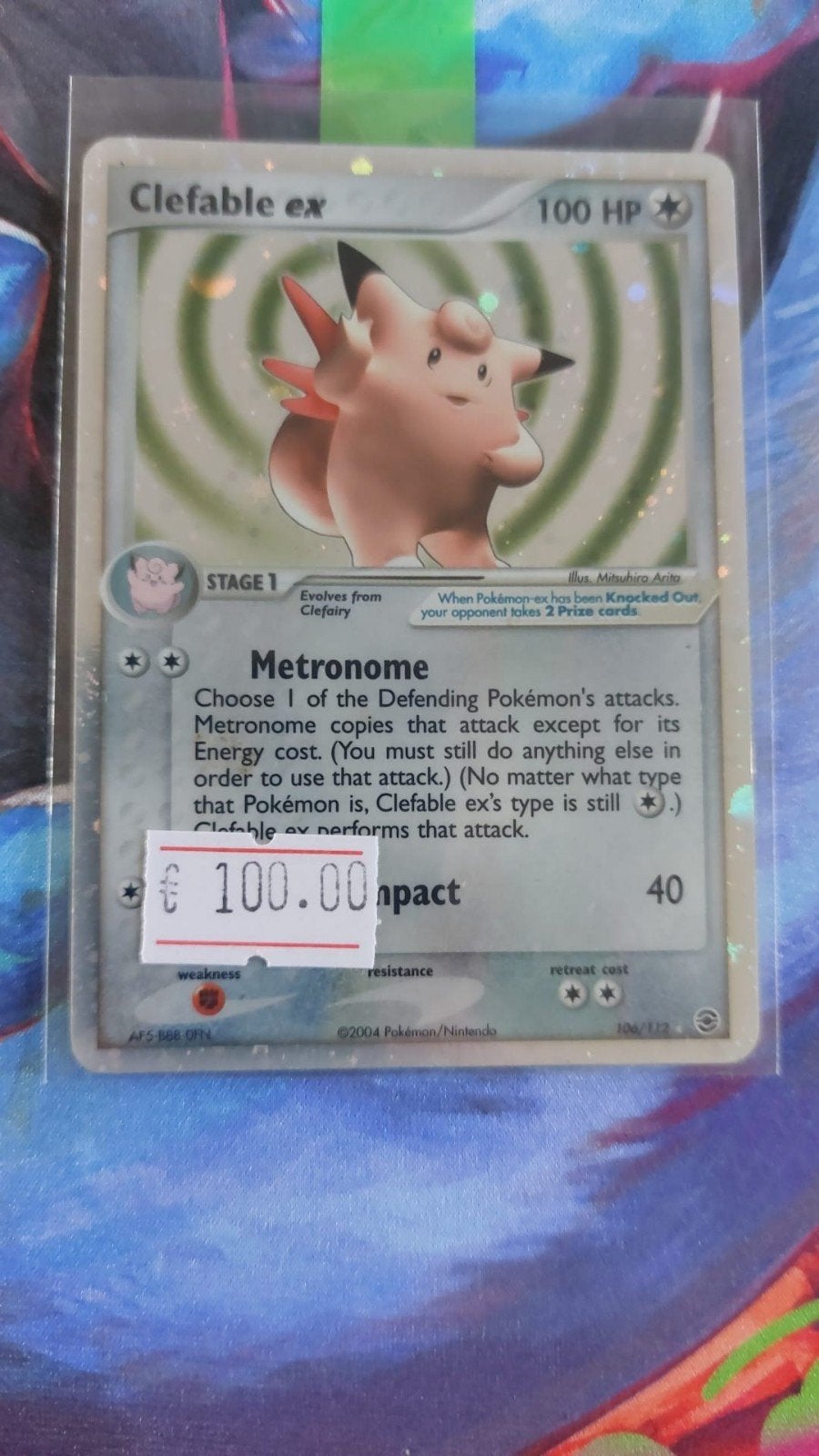 Clefable Ex 106/112, Ophalen of Verzenden, Zo goed als nieuw, Losse kaart, Foil