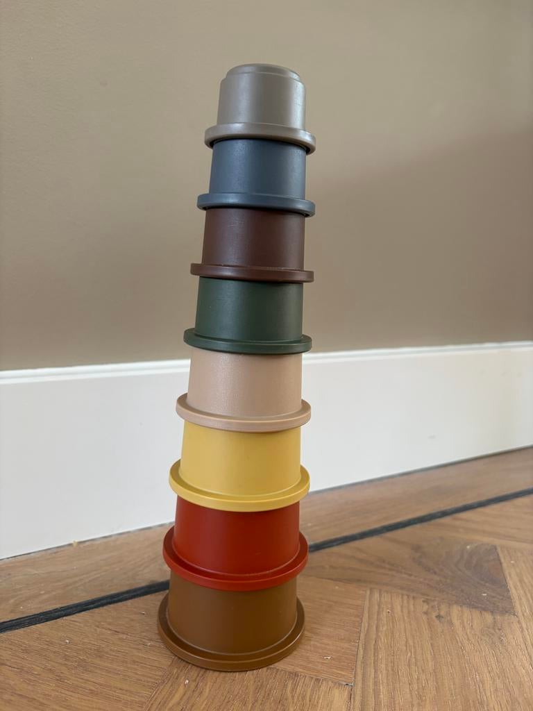 Mushie stapeltoren, Kinderen en Baby's, Speelgoed | Babyspeelgoed, Ophalen, Gebruikt, Overige typen