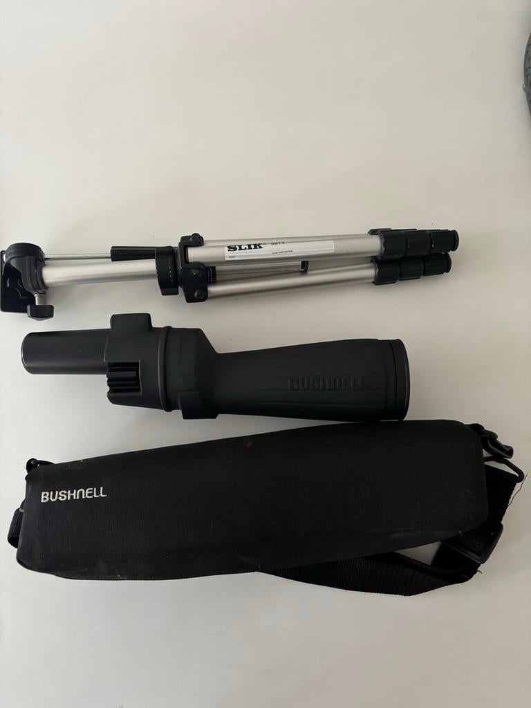 Bushnell Spottingscoop spacemaster met Slik Statief, Overige typen, Ophalen of Verzenden, Zo goed als nieuw, 8 tot 12x