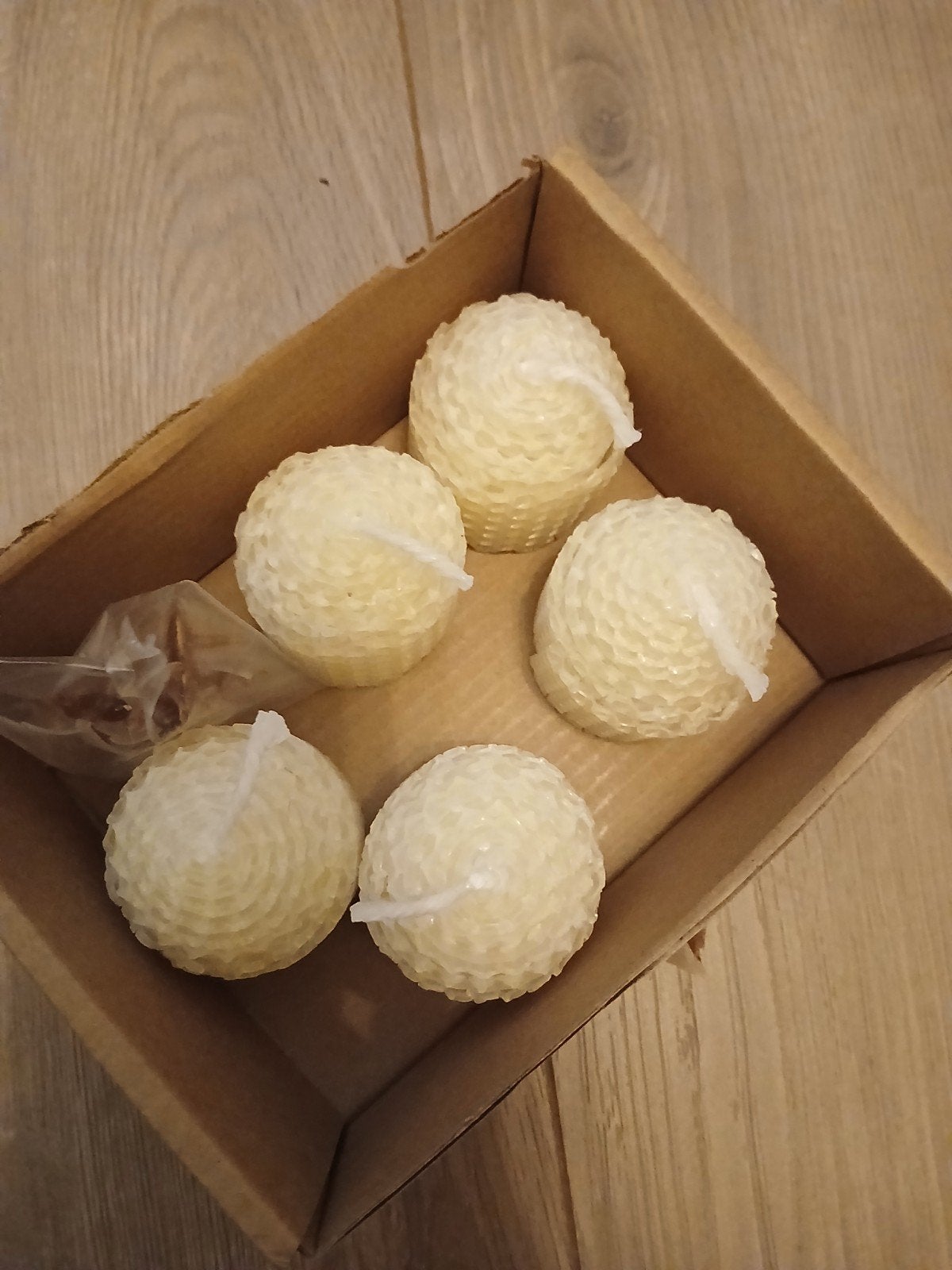 Natuurlijke bijenwas kaarsen - set van 5, Ophalen of Verzenden