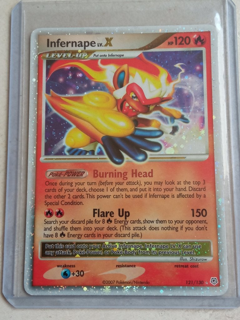 Infernape LV.X 121/130 Diamond & Pearl HOLO., Ophalen of Verzenden, Zo goed als nieuw, Losse kaart, Foil