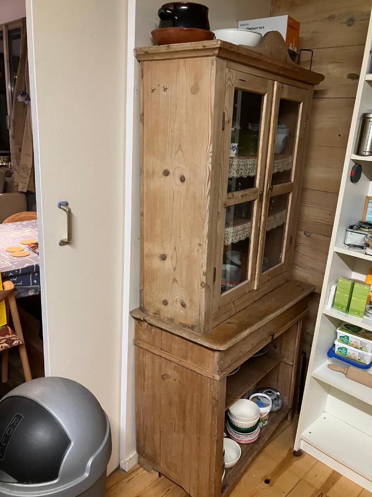 keukenkabinet van grenenhout, Huis en Inrichting, Kasten | Vitrinekasten, 50 tot 100 cm, 25 tot 50 cm, Antiek, Ophalen