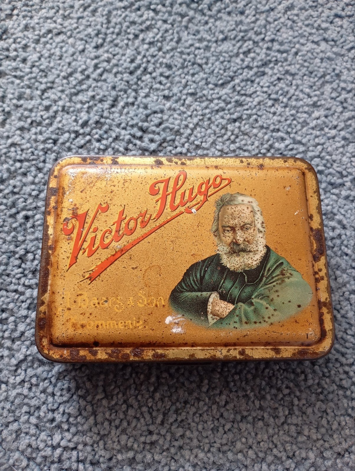 Vintage Victor Hugo Blikje Tabak igst Holland nostalgie memo, Ophalen of Verzenden