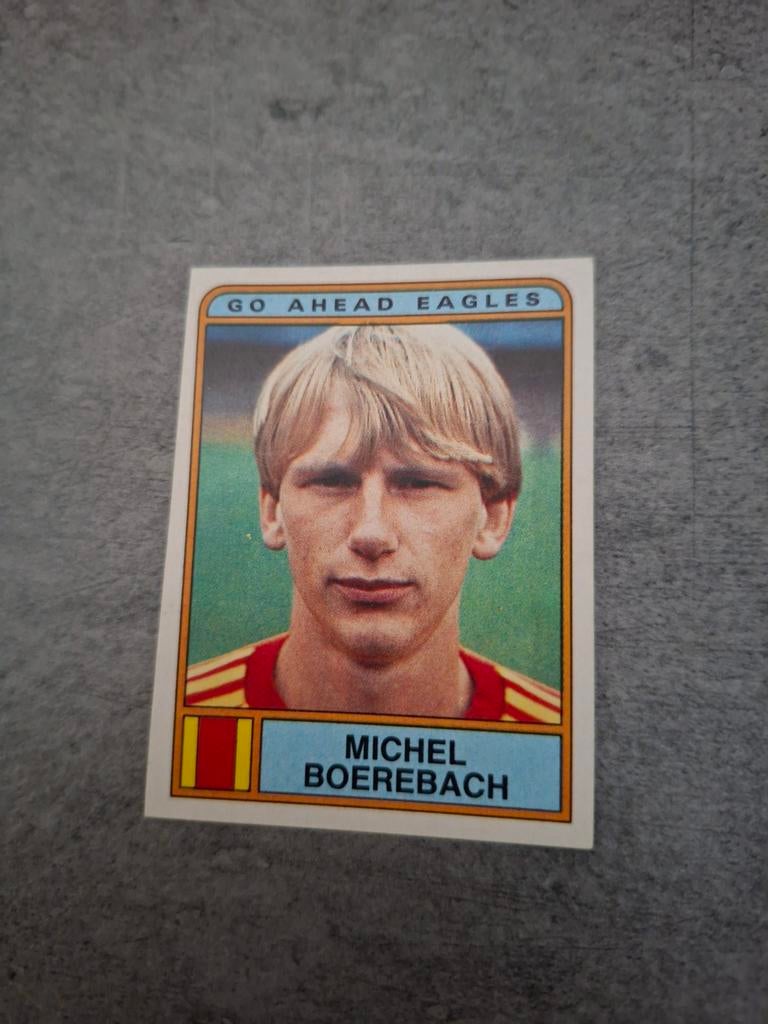 Panini sticker Voetbal 84. Michel Boerebach Go Ahead Eagles., Verzenden, Zo goed als nieuw, Sticker
