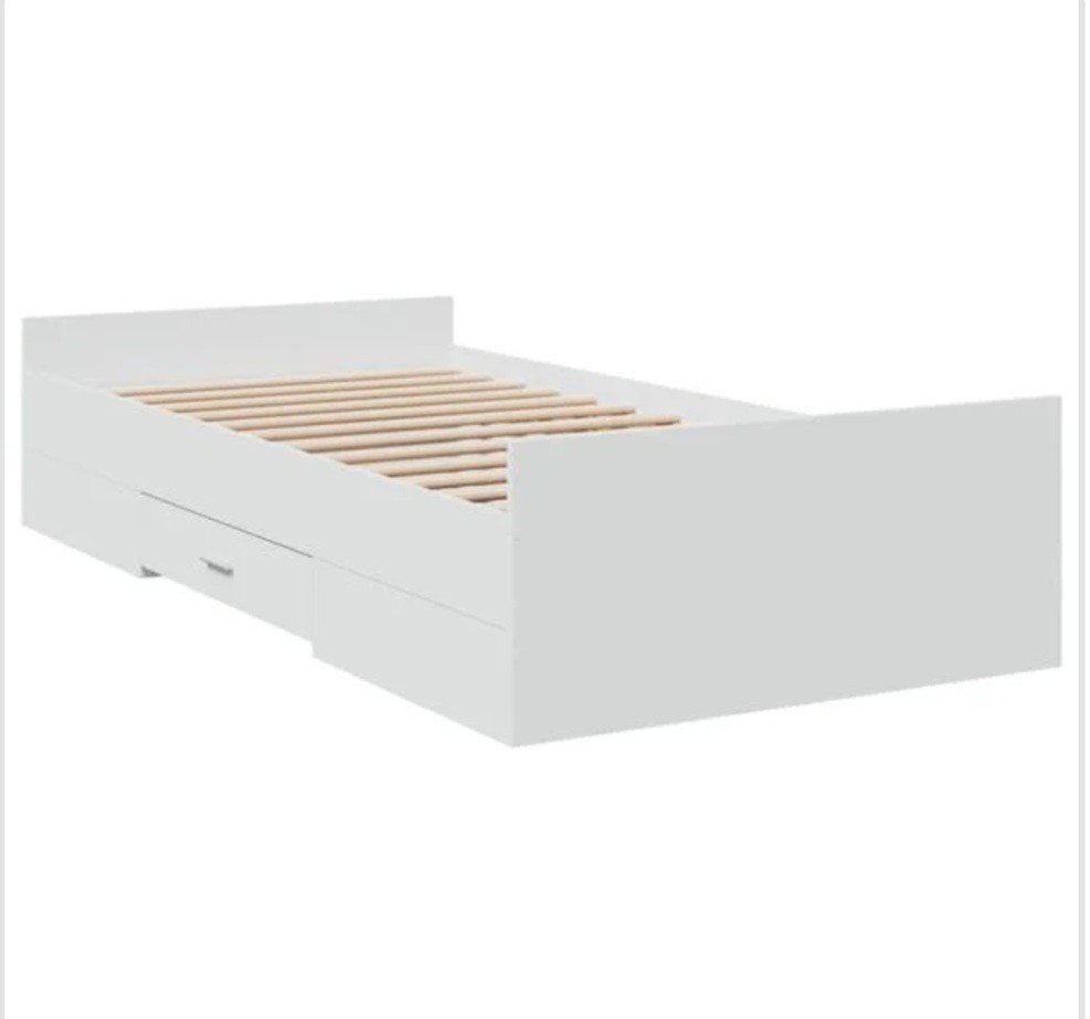 Bed wit met elektrische lattenbodem en matras 90x200cm, Ophalen, 90 cm, Eenpersoons, Wit