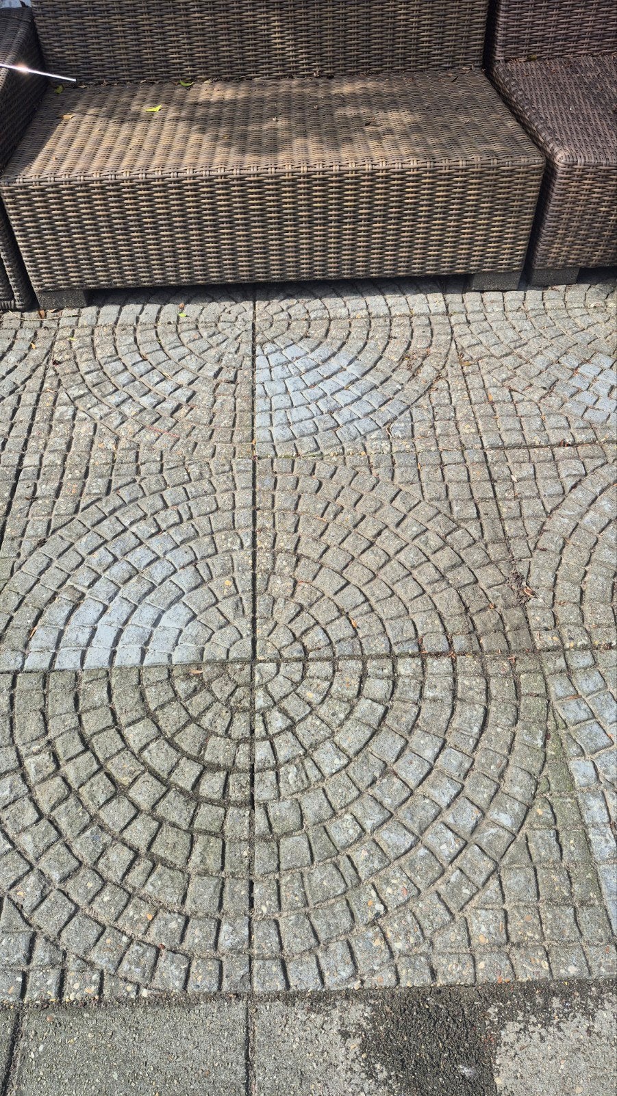 24 tegels 50x50 cm met cirkelpatroon - 6 cirkels, Tuin en Terras, Ophalen, Gebruikt, Beton, Terrastegels