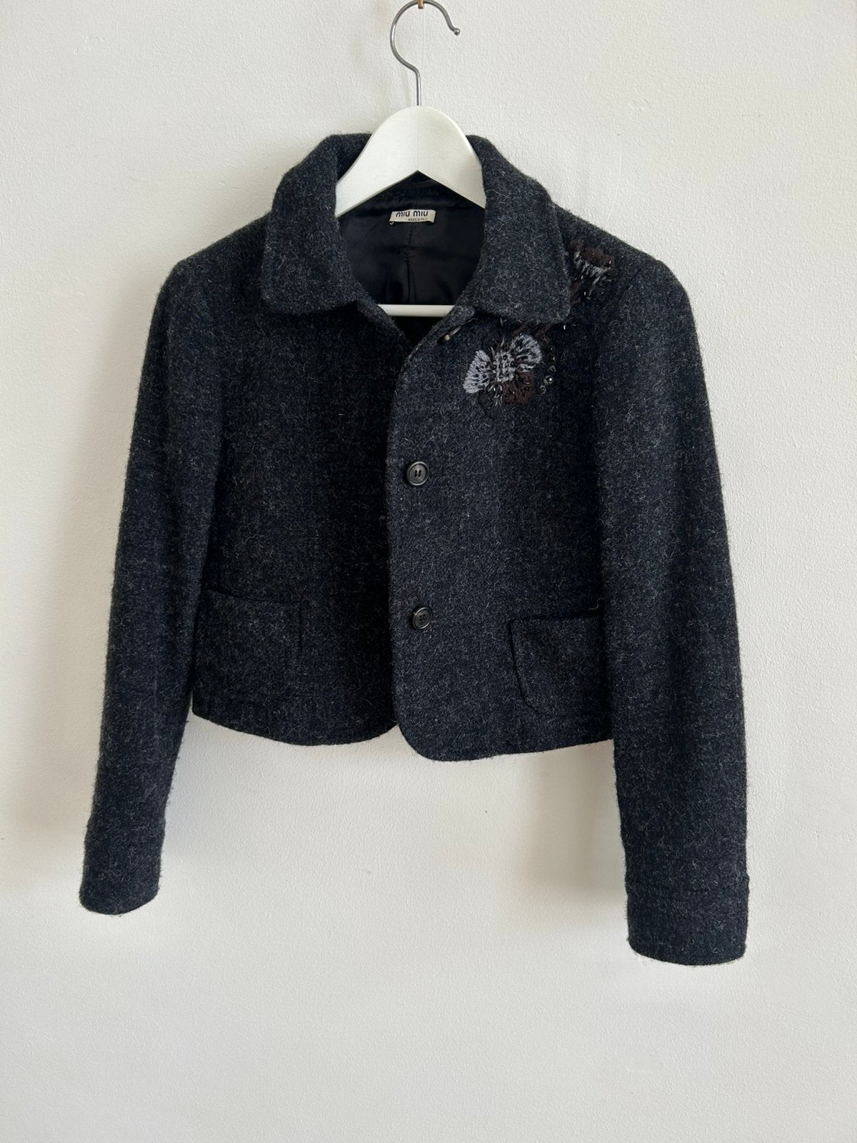 Blazer Miu miu, Kleding | Dames, Ophalen of Verzenden, Zo goed als nieuw, Maat 34 (XS) of kleiner, Grijs