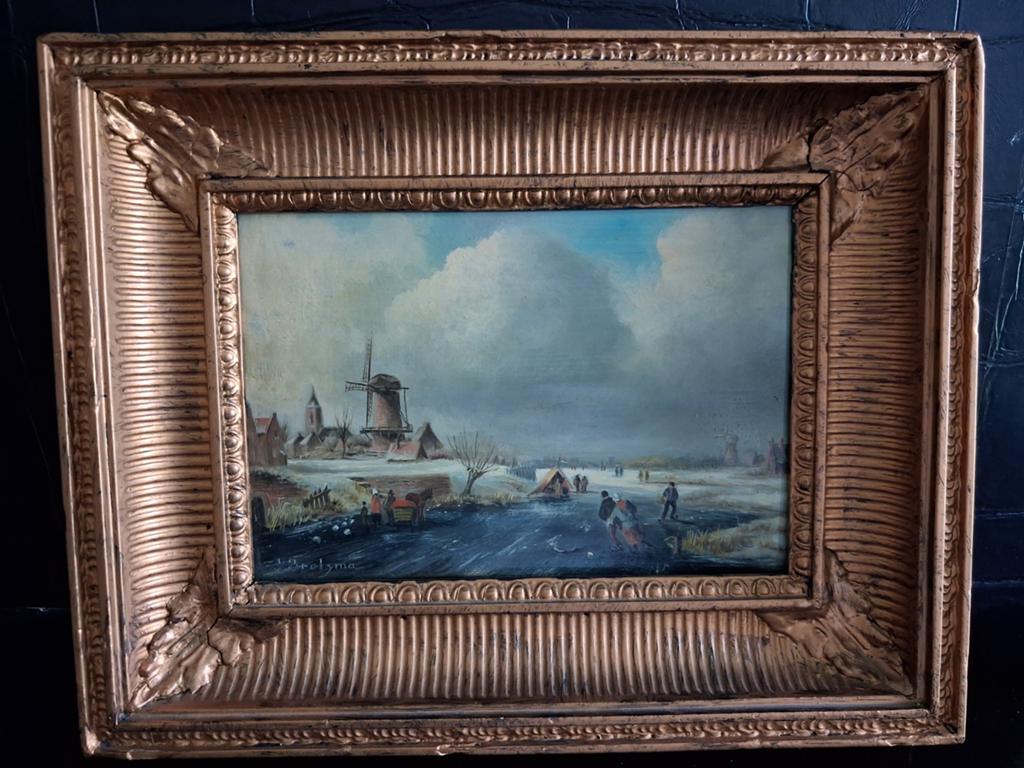 Schilderijtje in mooie lijst van J.H. Brolsma., Antiek en Kunst, Kunst | Schilderijen | Klassiek, Ophalen of Verzenden