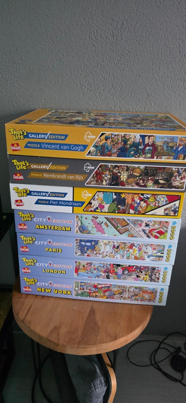 7 puzzels That's Life legpuzzels (1000 stukjes), Ophalen of Verzenden, 500 t/m 1500 stukjes, Gebruikt, Legpuzzel