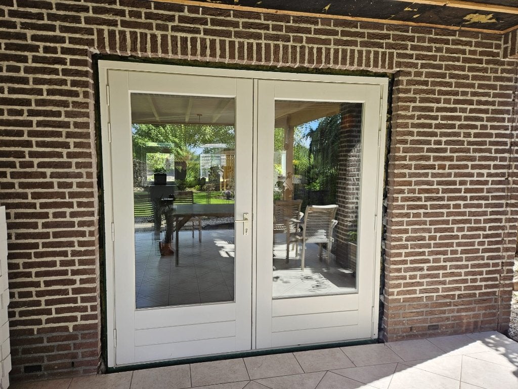 Tuindeur met openslaande deuren incl.kozijn, Doe-het-zelf en Verbouw, Deuren en Horren, Ophalen, Glas, 120 cm of meer, 215 cm of meer