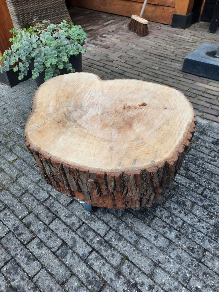 Boomstamtafel boomstam tafel salontafel bijzettafel, Ophalen, Zo goed als nieuw