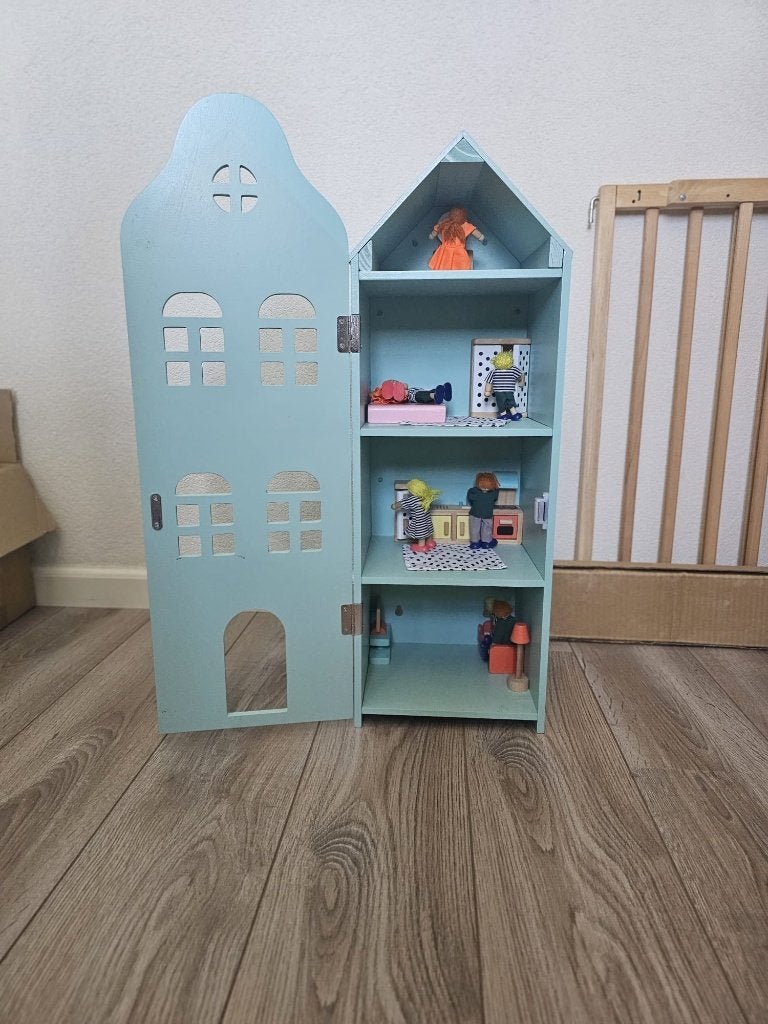 Gracht poppenhuis met inhoud, Ophalen, Gebruikt, Poppenhuis