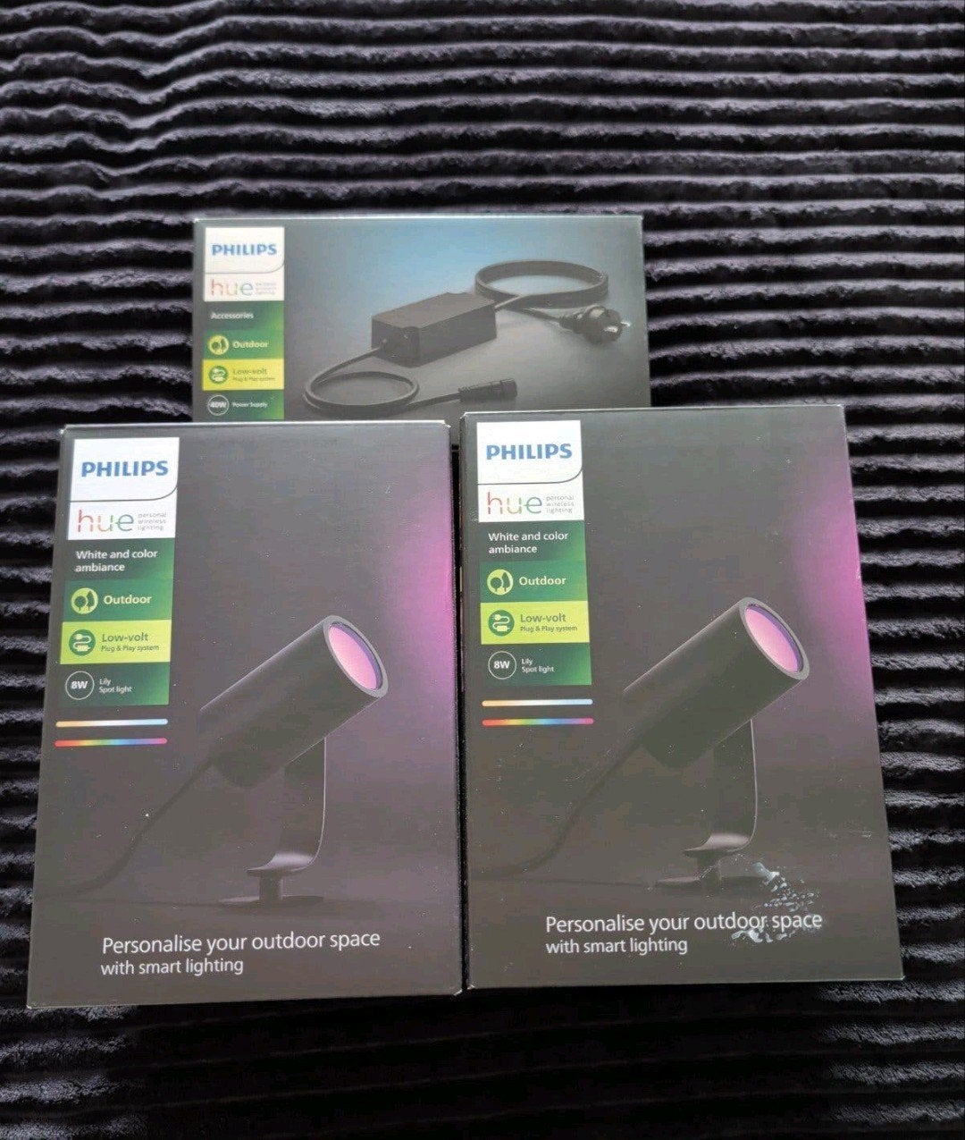 Philips Hue Outdoor Spot Lily- 2 stuks + accessoires, Kleur aanpasbaar, Ophalen, Nieuw, Philips Hue