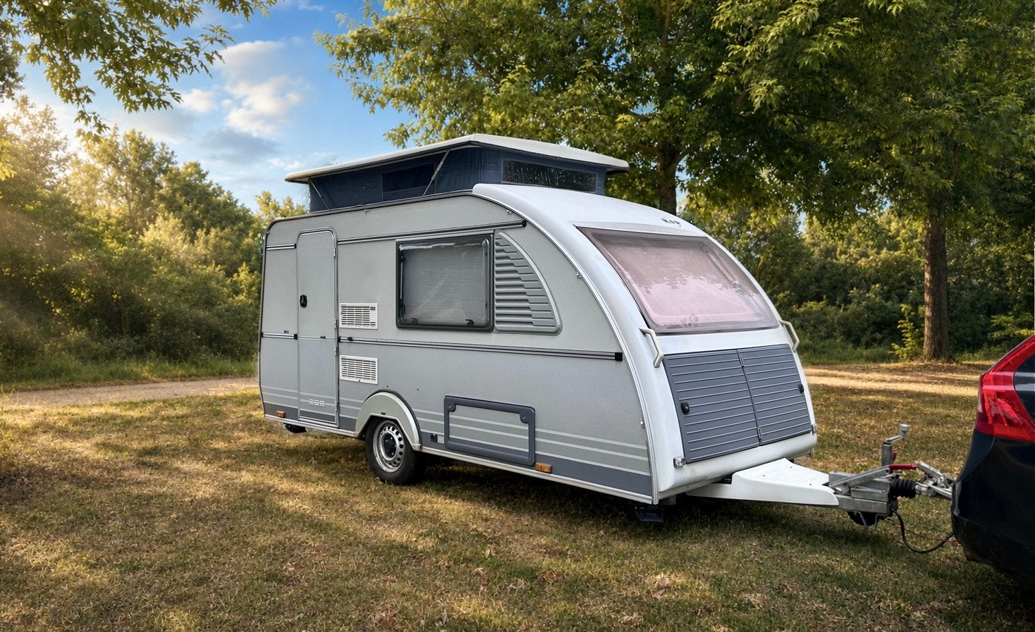 Kip Kompakt 37 EKV Hefdak Caravan met Stalling, Caravans en Kamperen, Standaardzit, Kip, Tot en met 2, Particulier