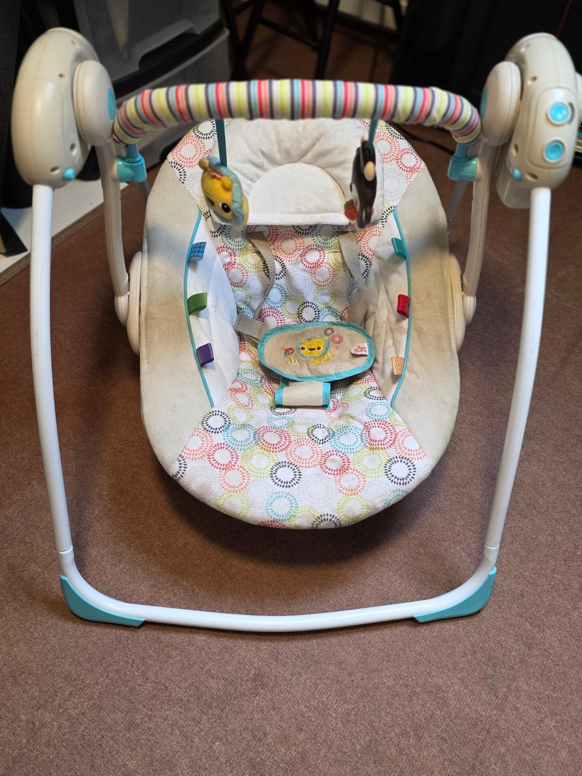 Bright Starts babyschommel met vrolijke print, Ophalen of Verzenden, Gebruikt