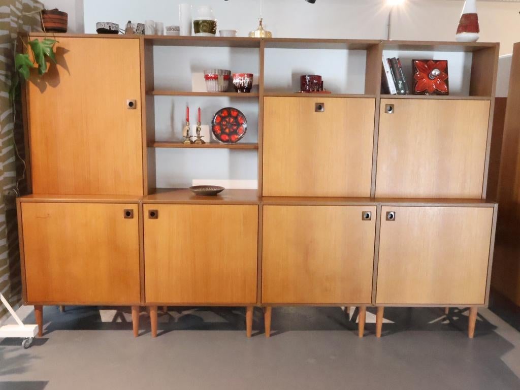 Groot Vintage Wandmeubel | Formule meubelen | Teak, Ophalen, 250 tot 300 cm, Gebruikt, Met deur(en)