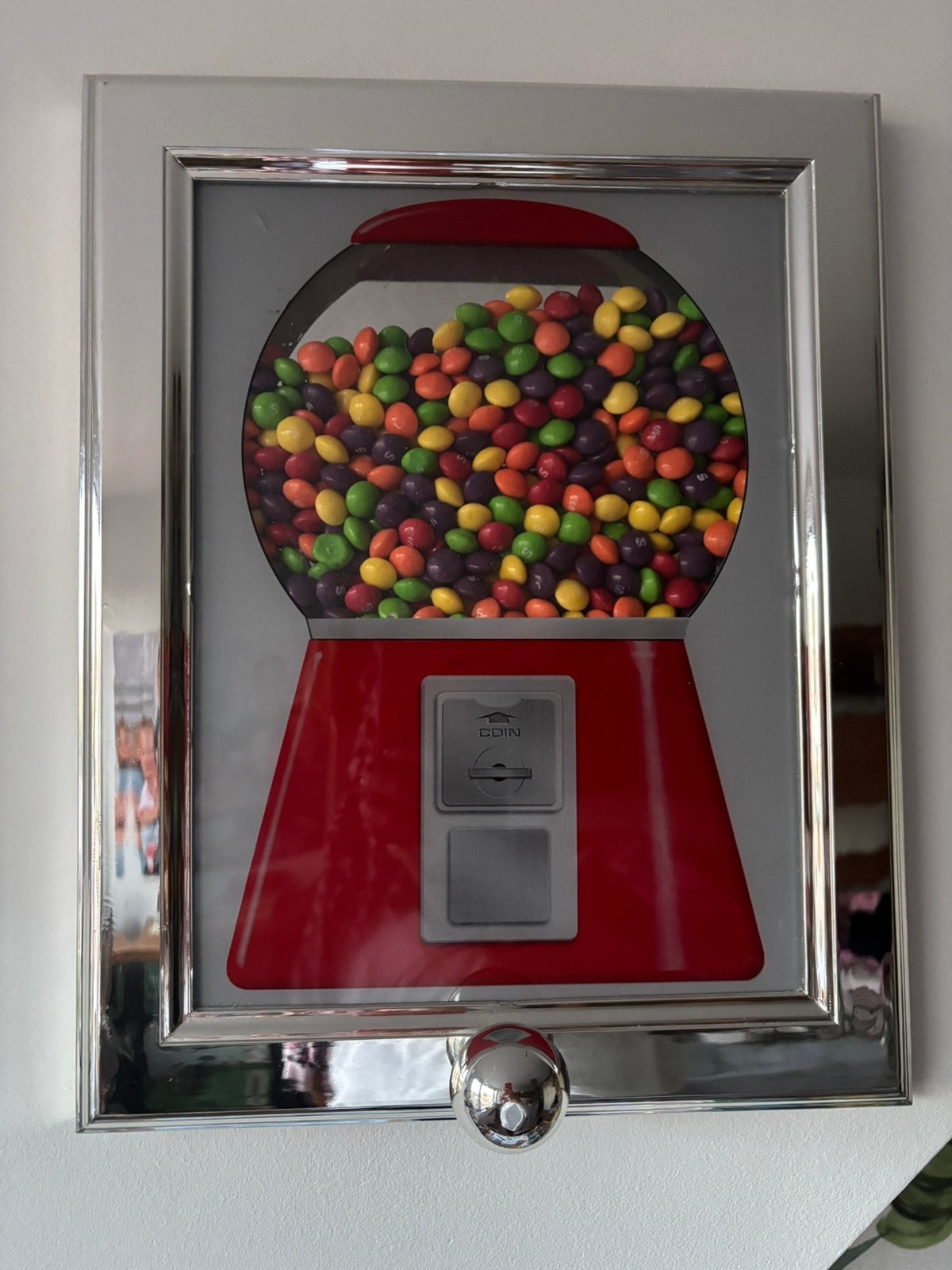 Unieke Eye Candy Frame - Interactieve Kauwgomballenautomaat, Gebruikt, Ophalen of Verzenden, Zilver, Metaal