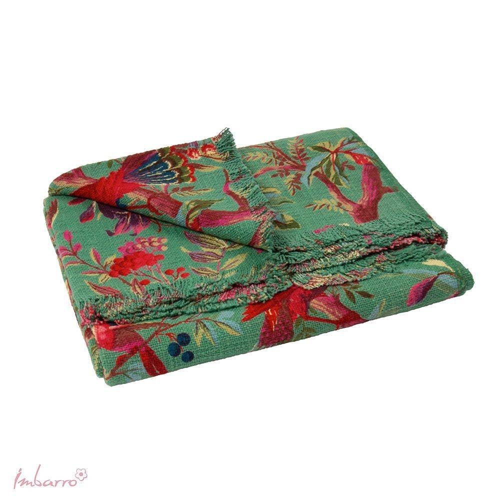 groene plaid Paradise van Imbarro 130 x 170 cm leuk kado, Katoen, -, 130 cm, -