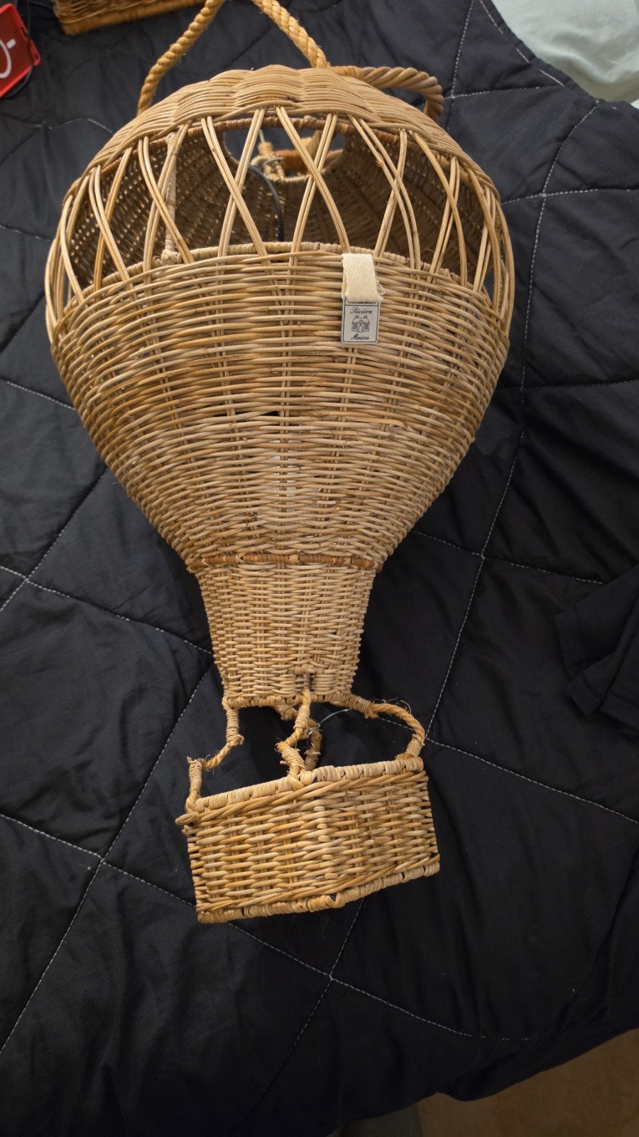Rivera Maison luchtballon lamp - Rotan hanglamp, Ophalen, Natuurlijk materiaal, Bruin, Landelijk