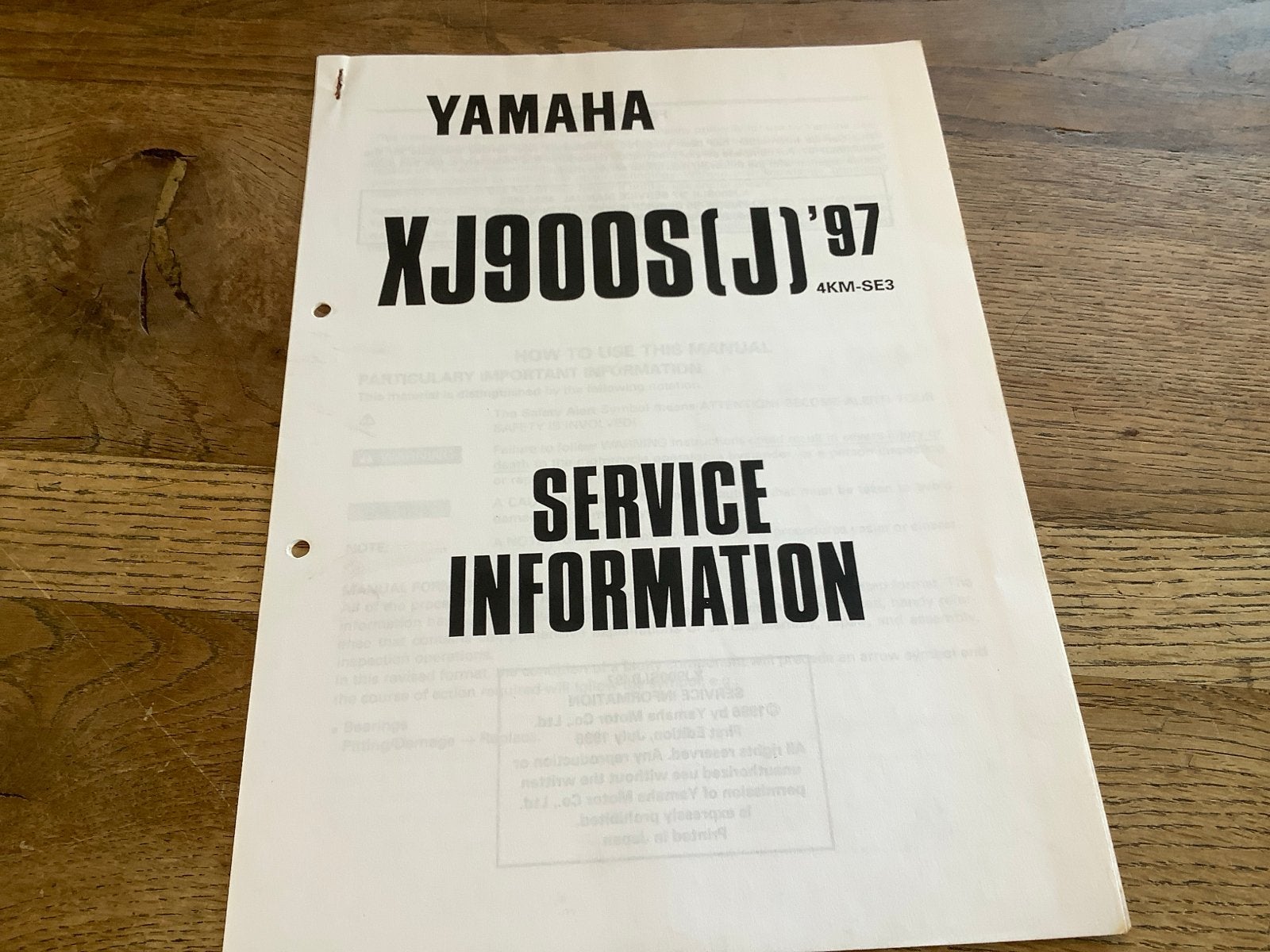 Yamaha XJ900S(J) '97 Service Informatie Handleiding.  (41), Motoren, Verzenden, Yamaha