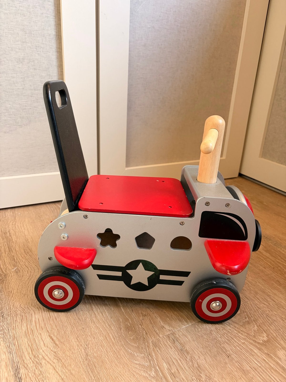 I'm Toy Loopwagen Vliegtuig - Houten Loopfiets, Ophalen, Gebruikt, Rij- of Hobbelspeelgoed