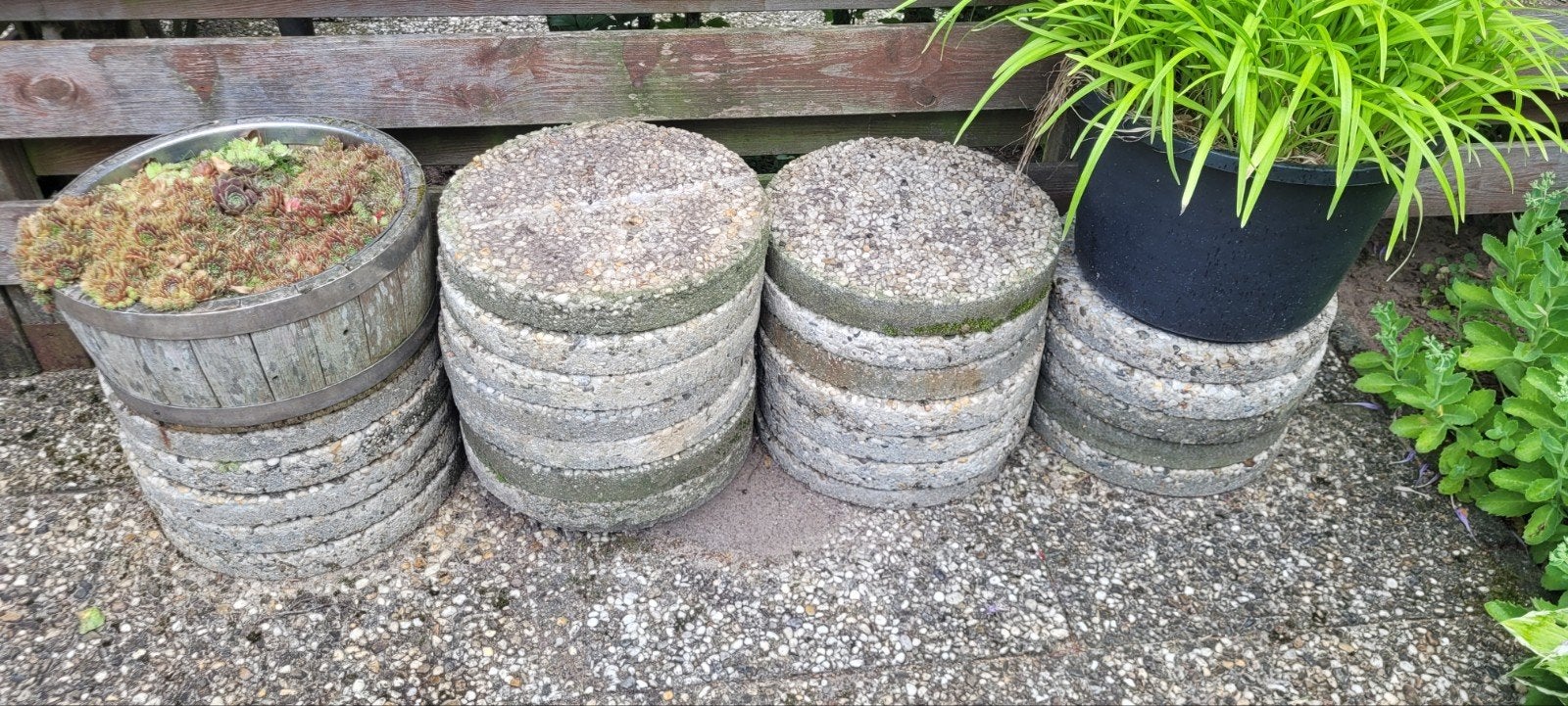 Ronde betonnen tuintegels / stapstenen, Tuin en Terras, Ophalen, Gebruikt, Minder dan 60 cm, Rond