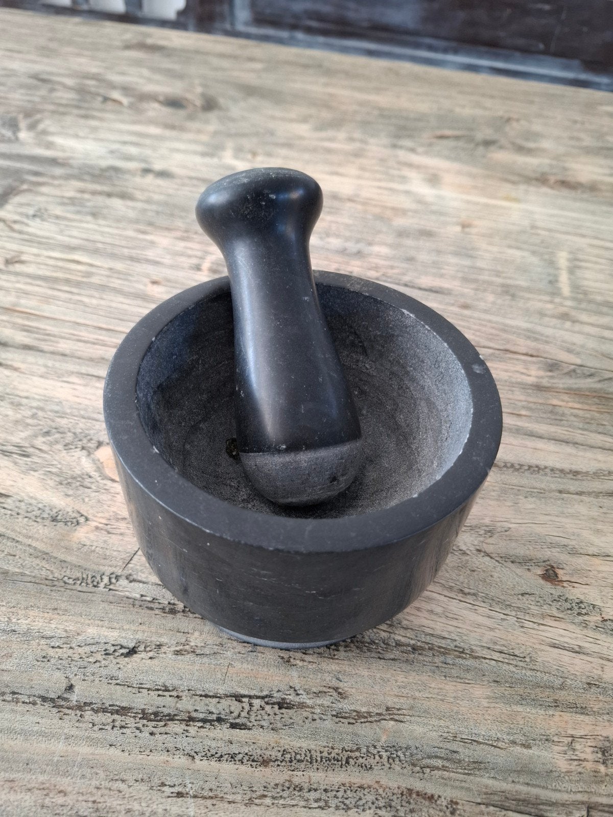 Marmeren vijzel met stamper - 14 cm diameter, Ophalen of Verzenden