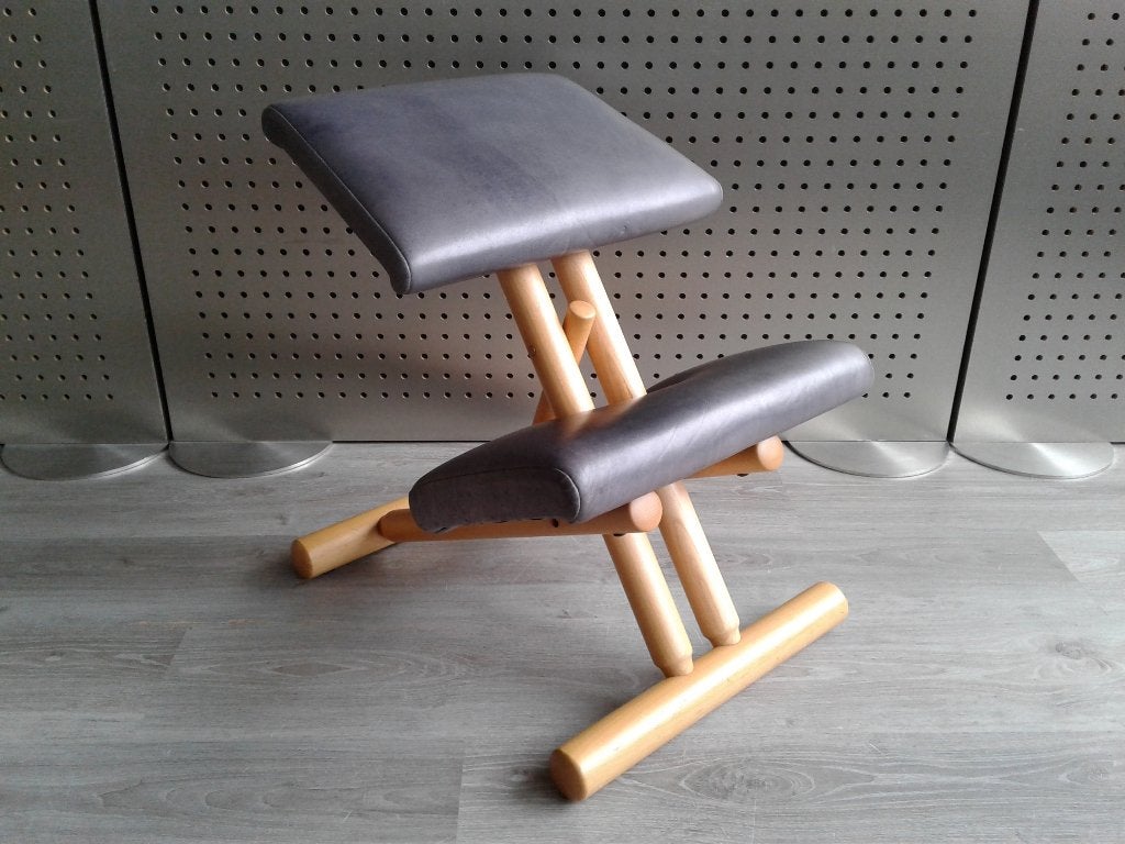 Stokke (Variér) Multi Balans (Grijs Leder), Zeer Mooi!, Huis en Inrichting, Bureaustoelen, Ophalen of Verzenden, Zo goed als nieuw