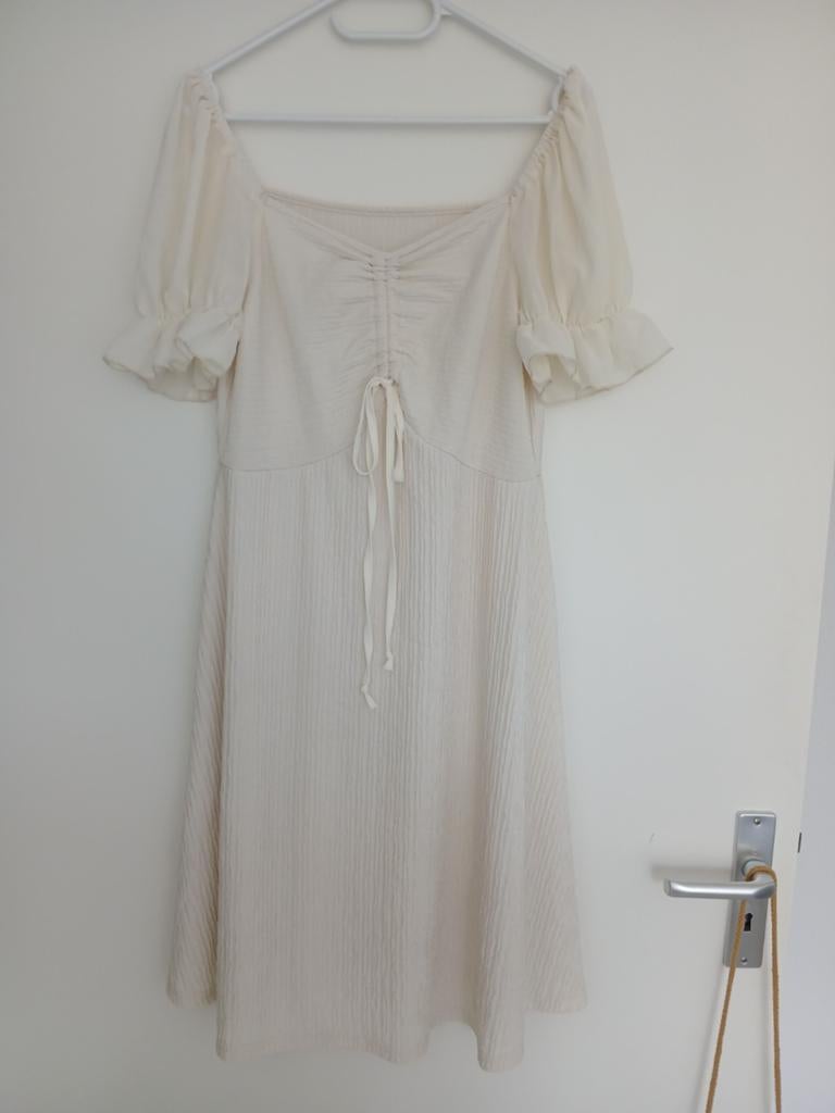 Zomerjurk crème maat XL 46, Overige typen, Beige, Maat 46/48 (XL) of groter, Ophalen of Verzenden