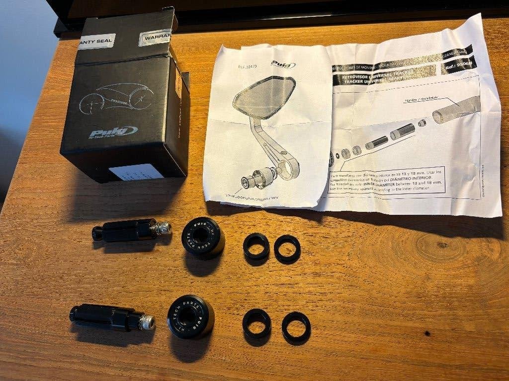 Puig Bar-end adapters voor 30mm Bar-end spiegels, Motoren, Ophalen