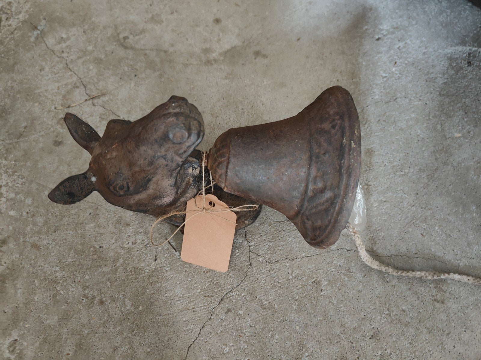 Gietijzeren bel met paardenhoofd, Ophalen of Verzenden