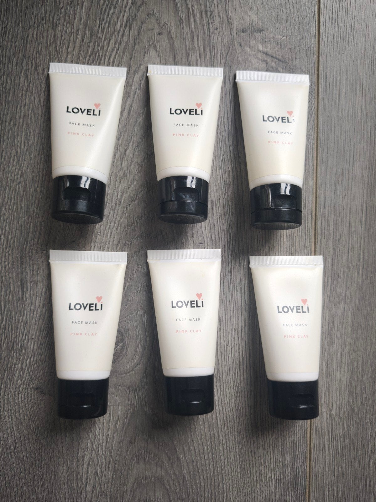 Loveli pink clay face mask 6x, Ophalen of Verzenden, Nieuw, Gehele gezicht