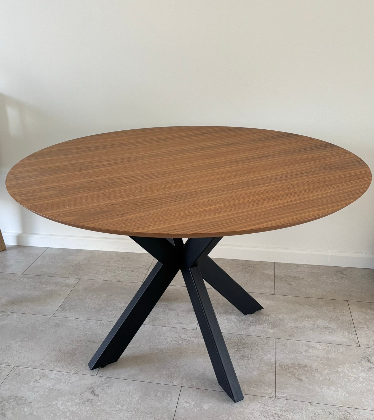 Eettafel 120cm met spinpoot, Gebruikt, 200 cm of meer, Rechthoekig, 50 tot 100 cm