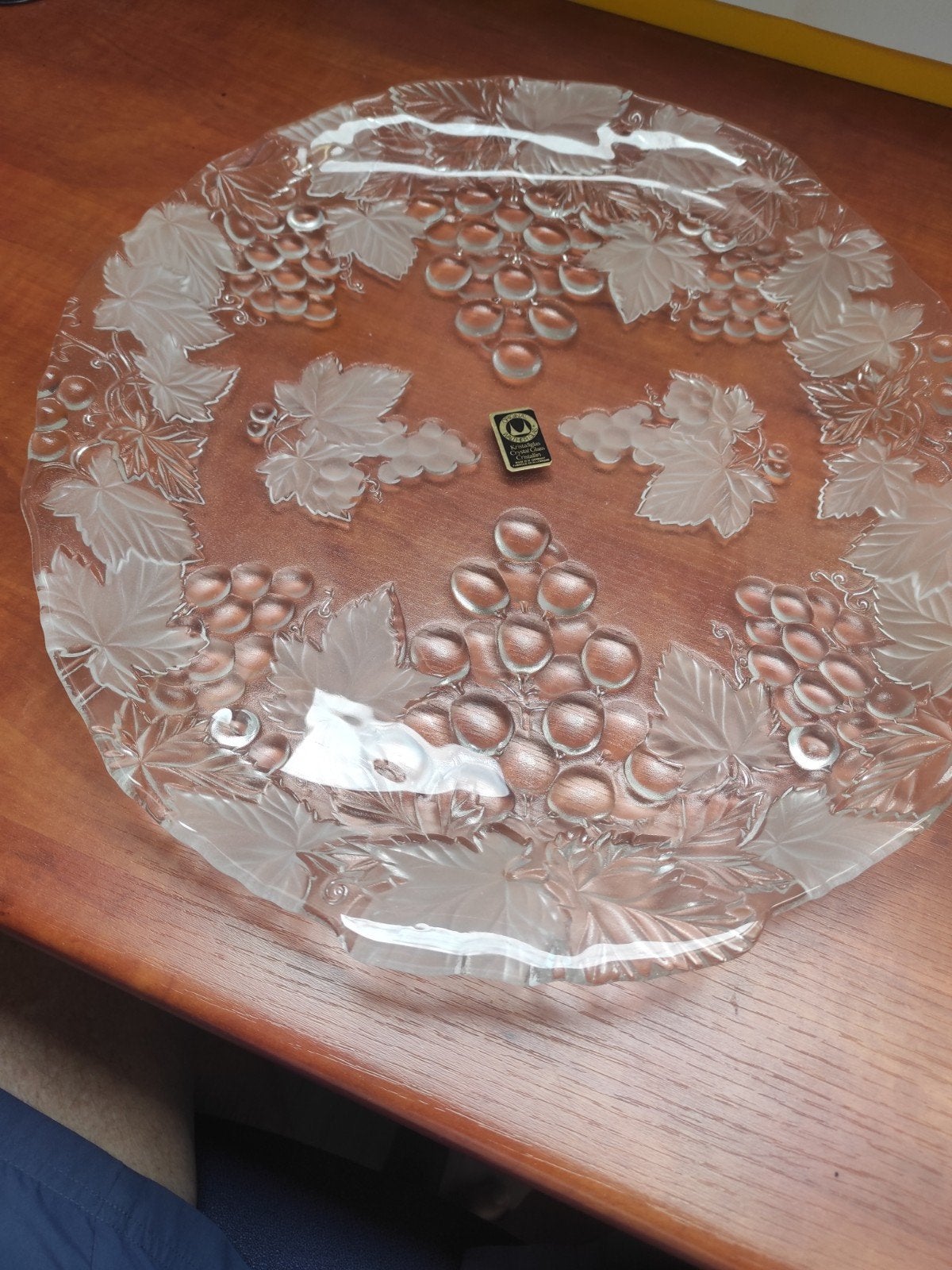 Walther Glas Kristallen Fruitschaal met Druivenmotief, Ophalen of Verzenden