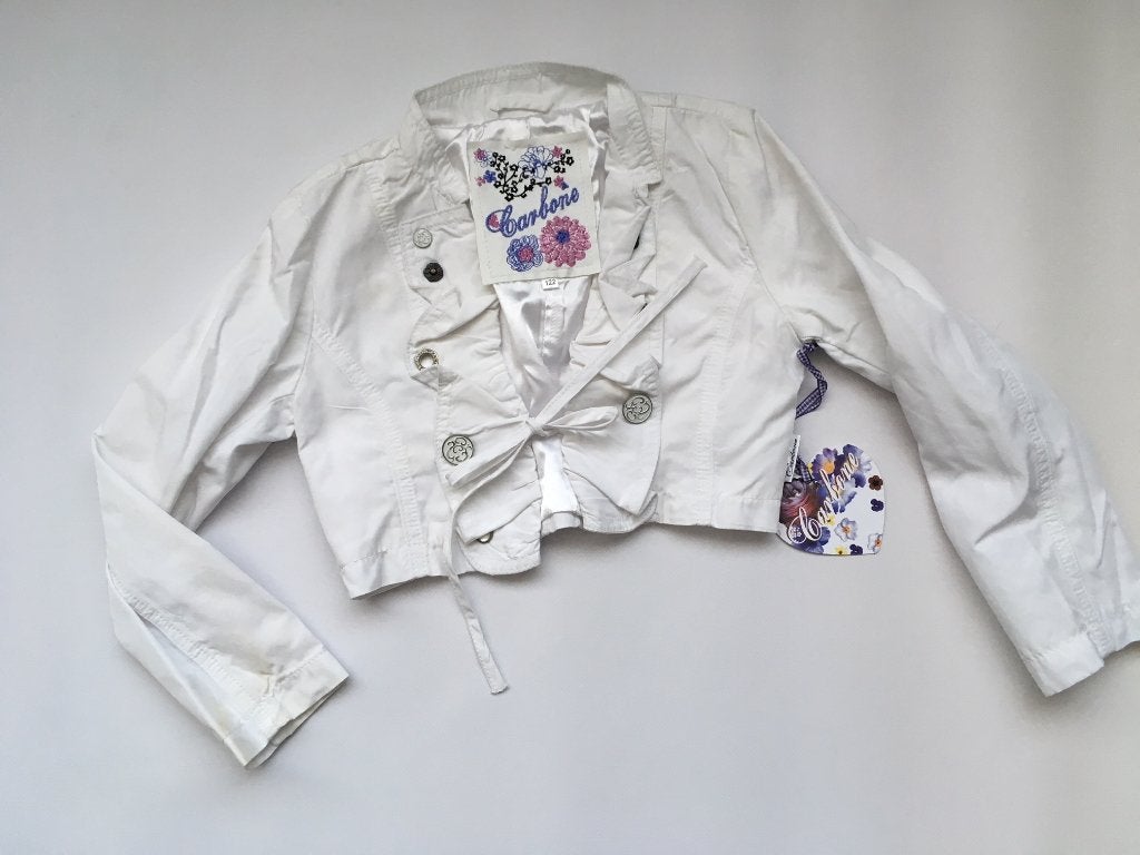 CARBONE wit jasje 122 *~~nieuw~~*, Kinderen en Baby's, Kinderkleding | Maat 122, Verzenden, Nieuw, Meisje, Trui of Vest