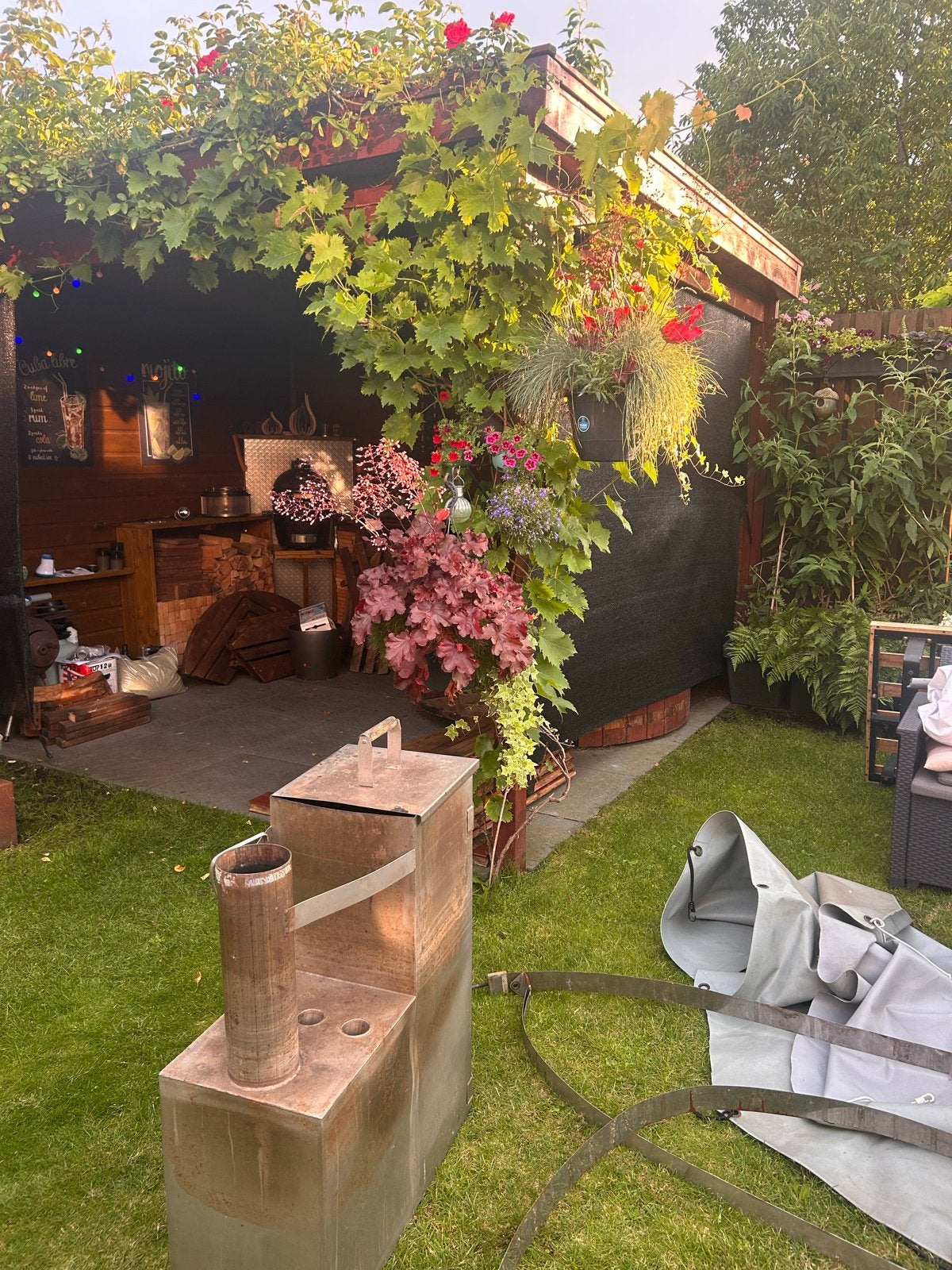 RVS Houtkachel intern voor Hottub + 2 RVS Buizen, Ophalen, Zo goed als nieuw, Vast, Inbouw