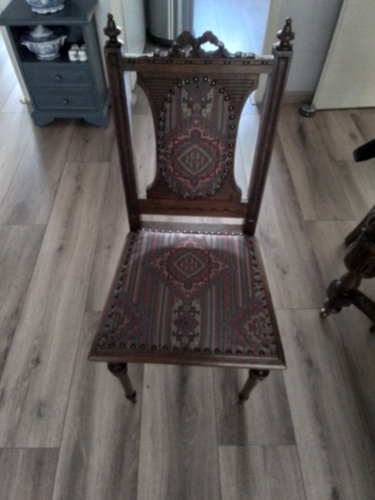 Antieke eethoekstoelen, Gebruikt, Bruin, Vijf, Zes of meer stoelen, Hout