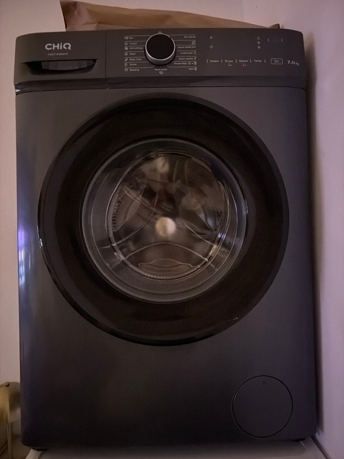CHiQ CW07123863AX Wasmachine 7kg - Zo goed als nieuw, Ophalen, 6 tot 8 kg, Minder dan 1200 toeren, Zo goed als nieuw