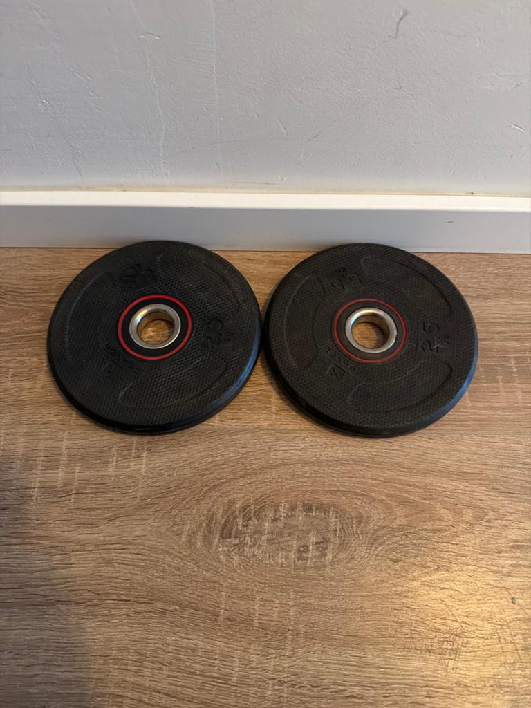 Domyos 2.5 kg Halterschijven (2 stuks), Ophalen of Verzenden, Gebruikt, Armen, Halterschijven