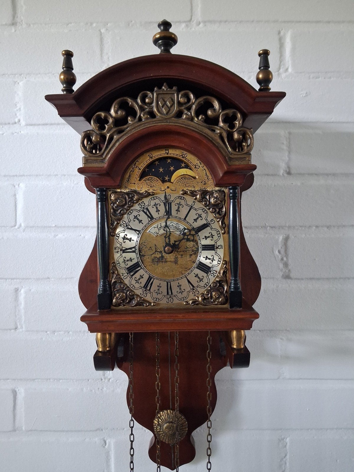 Sallander Klok wandklok met 2 messing gewichten, Ophalen of Verzenden