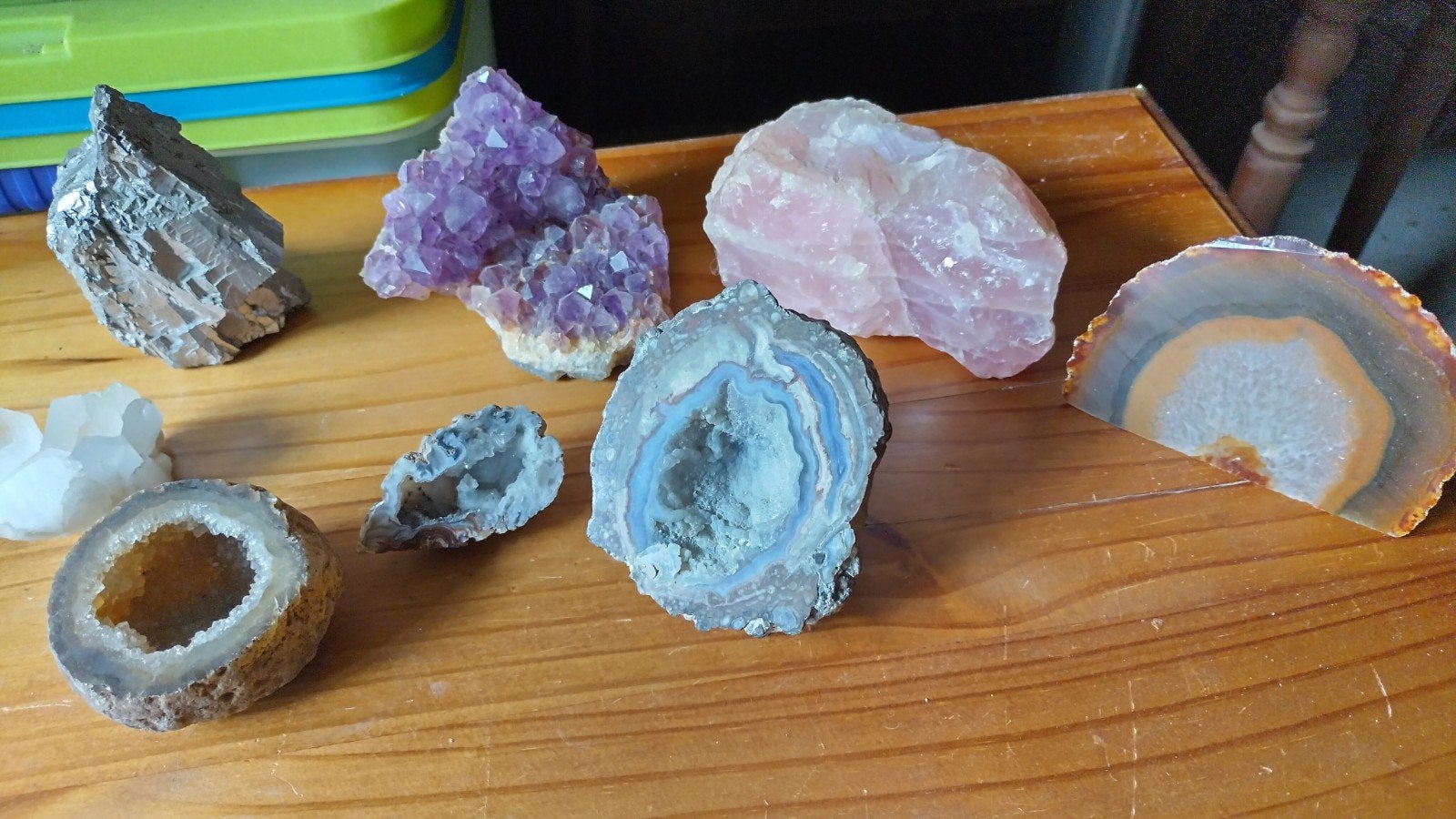 Diverse collectie mineralen en edelstenen, Verzamelen, Mineralen en Fossielen, Ophalen