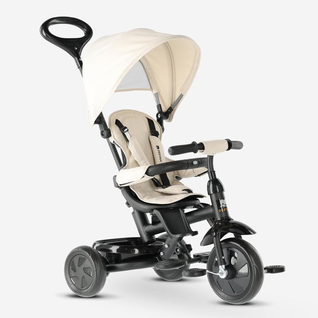 Deryan Adventurer Driewieler met duwstang Cream, Ophalen of Verzenden, Gebruikt, Duwstang