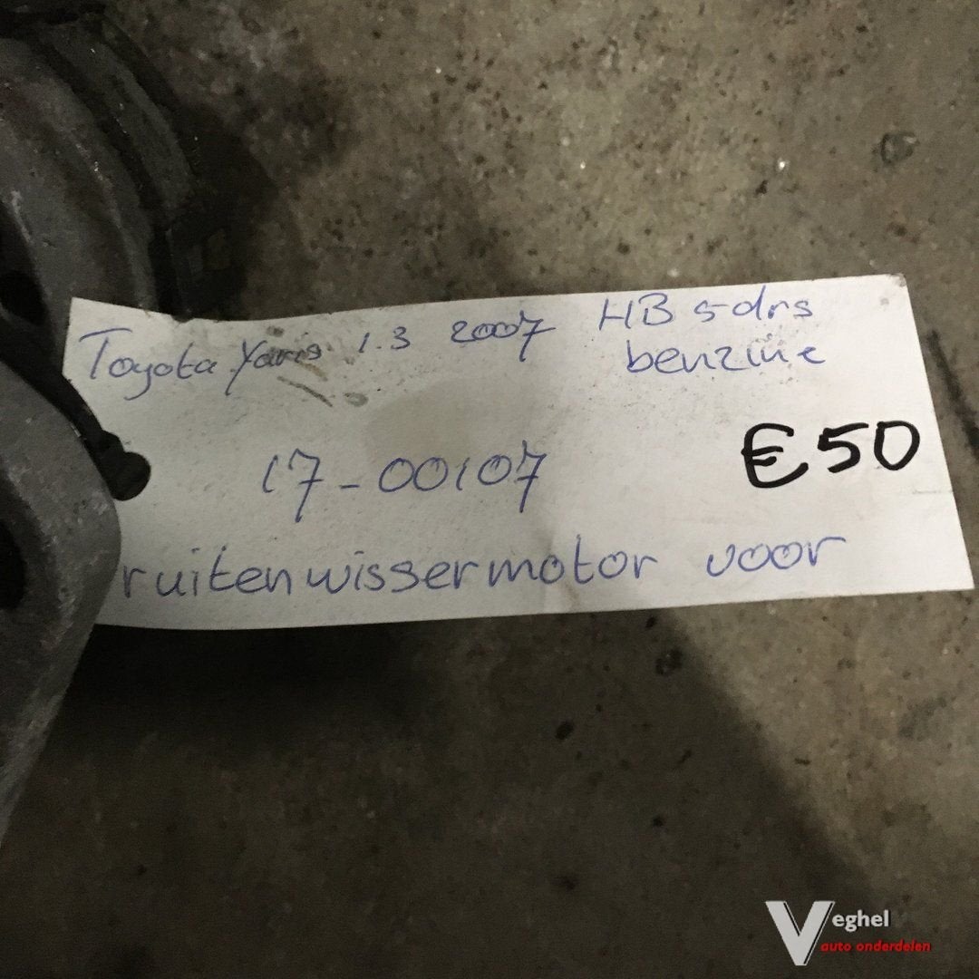 Toyota Yaris 1.3 B 5drs 2007 Wagennr 1700107 Ruitenwissermec, Gebruikt, -, -, Ophalen of Verzenden