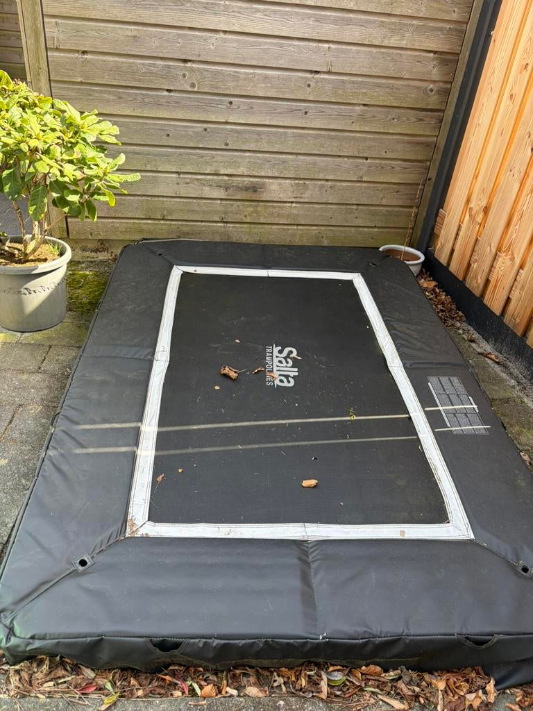 Salta inbouwtrampoline premium 214 x 153 cm, Kinderen en Baby's, Speelgoed | Buiten | Trampolines, Ophalen, Gebruikt
