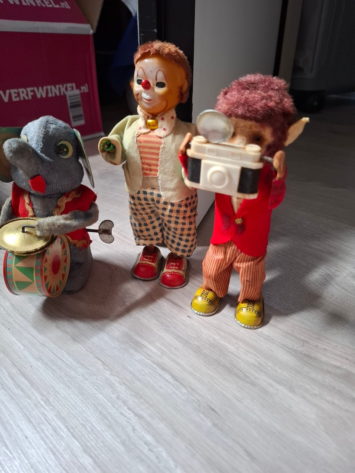vintage blikken figuurtjes, Verzamelen, Ophalen, Gebruikt