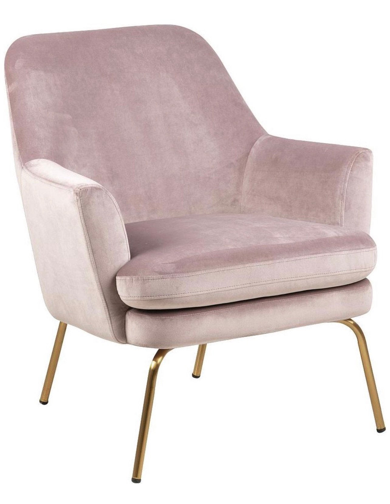 Velvet fauteuils poederroze, gouden poten., Ophalen, Zo goed als nieuw, 75 tot 100 cm, 50 tot 75 cm